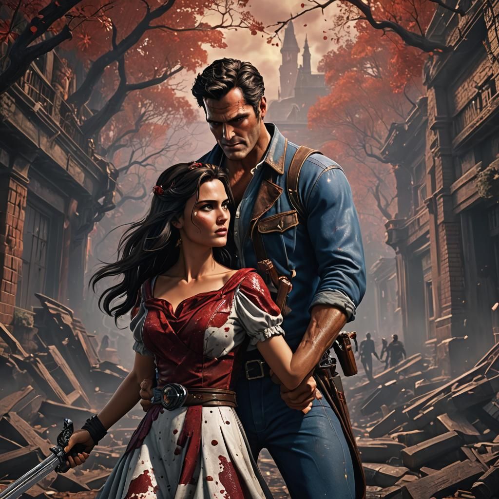 Passionate Embrace: Detailed Fantasy Concept Art