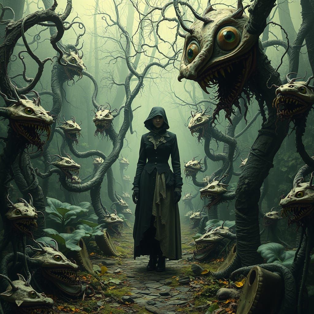 Gothic Garden with Biomechanical Flora