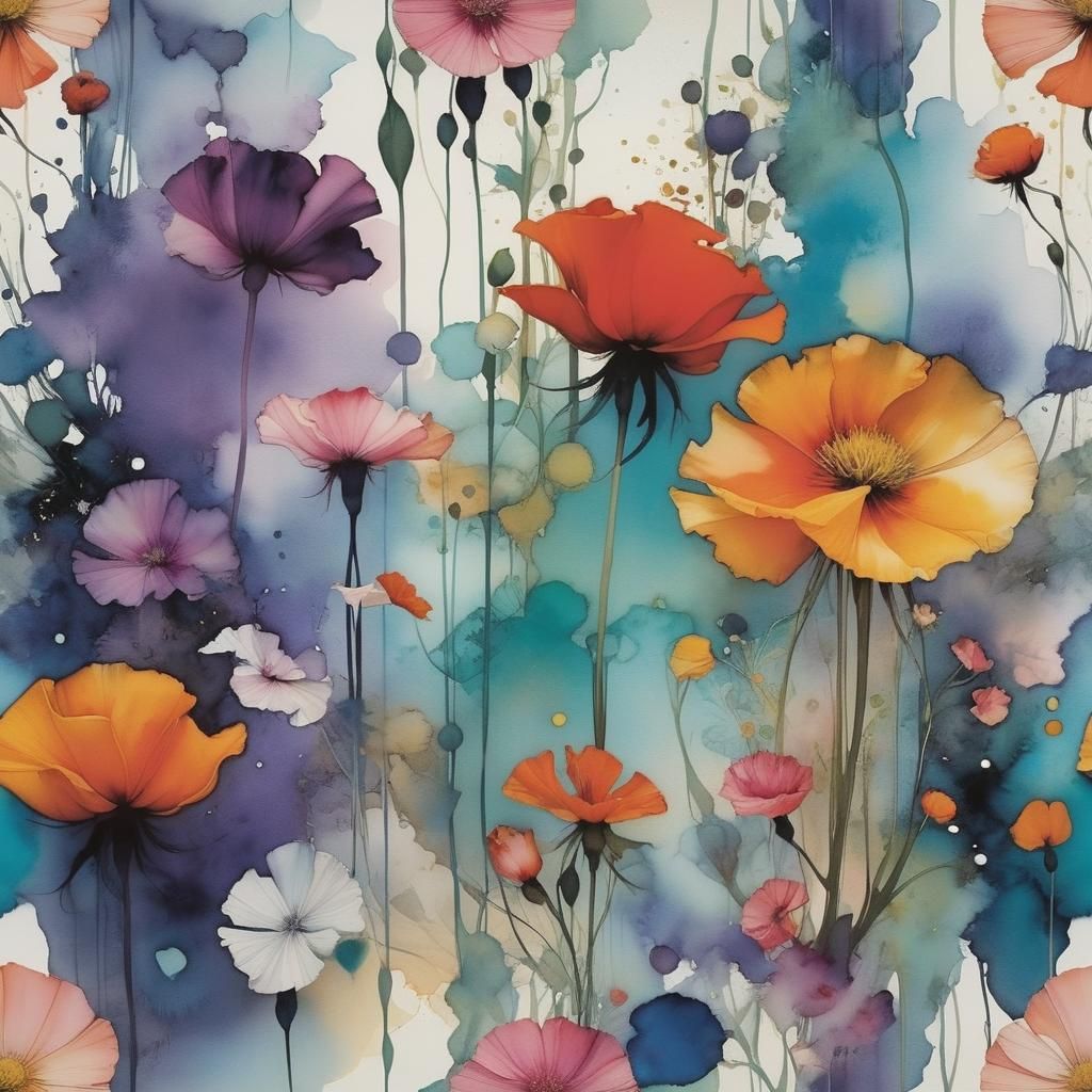 Magical Alcohol Ink Art in Triadic Colors