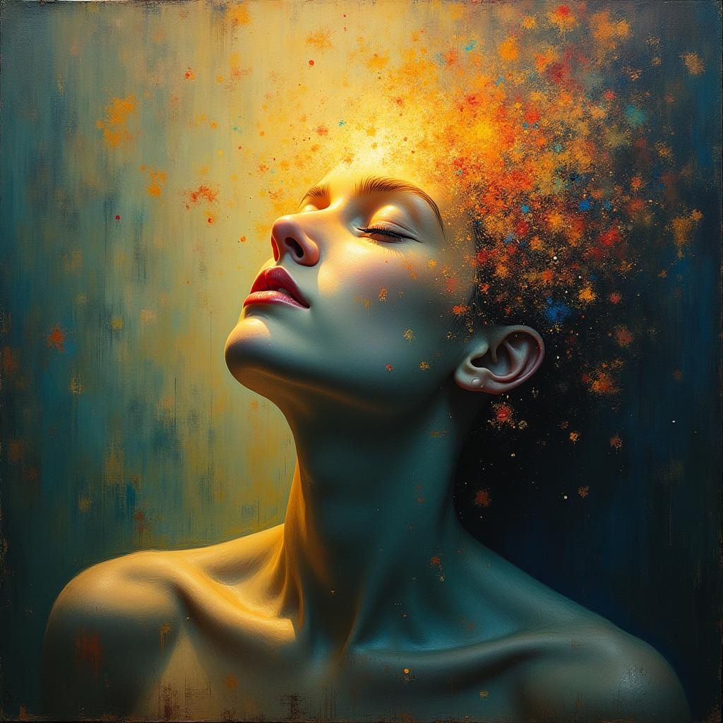 Ethereal Karma Figure in Surrealist Style