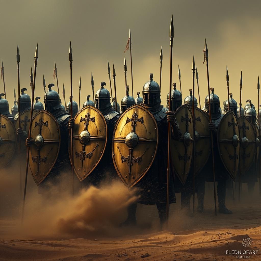 Phalanx Formation in Sandstorm: Cinematic Action Scene