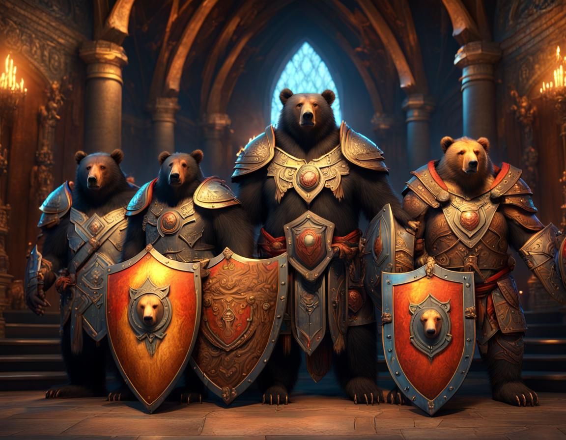 Bears Displaying Shields for Dwarf King