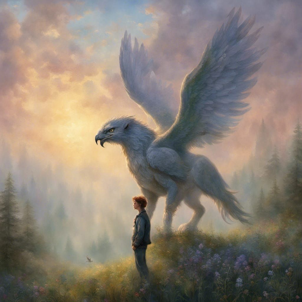 Gryphon Encounter in Ethereal Meadow