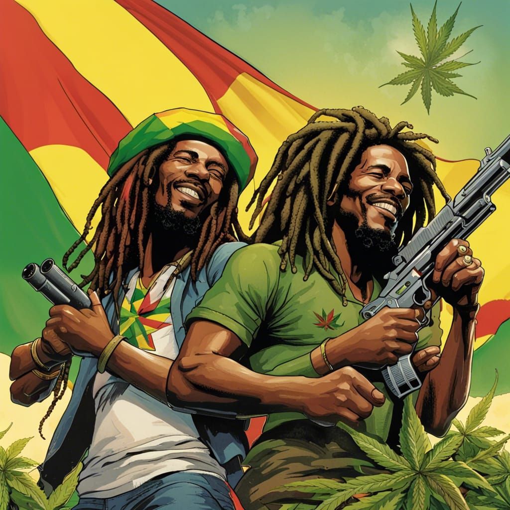 Bob Marley, Bunny Wailer, Peter Tosh: Comic Book Art