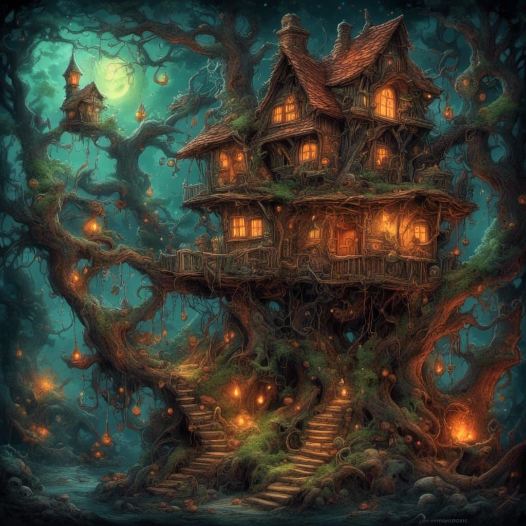 Enchanted Treehouse for Witches: A Dark Fantasy
