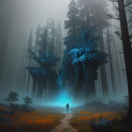 Mystical Forest Warrior in Fantasy Art