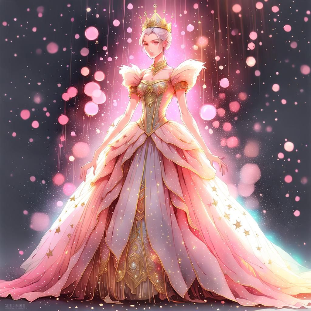 Constellation Queen in Pink Tulle Gown