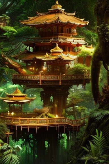Oriental Treehouses in the Jungle