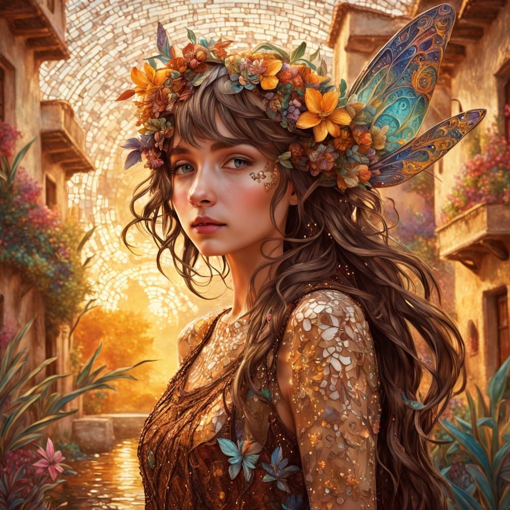 Mediterranean Fairy Village in Fauvism Style