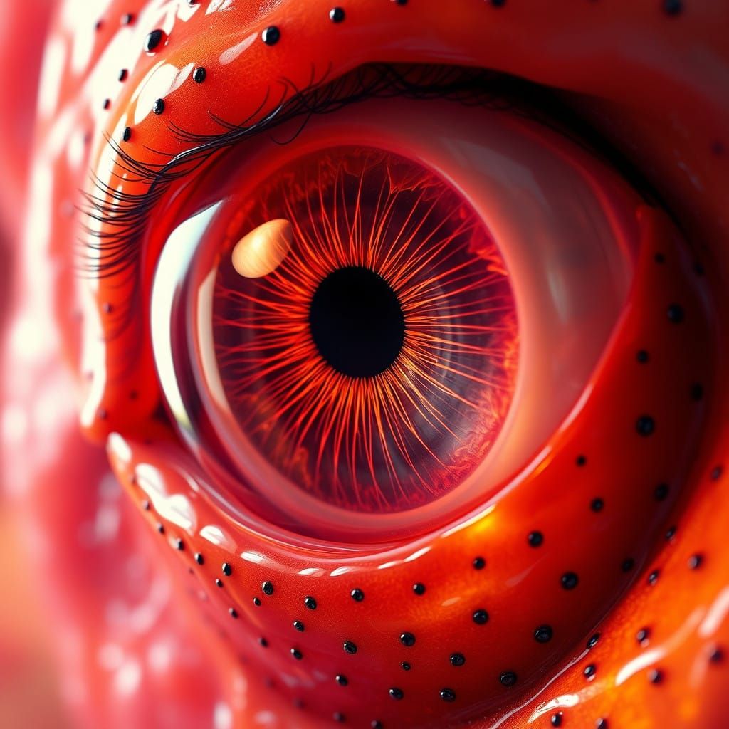 Deep-Sea Eye in Vibrant, Mystical Landscape