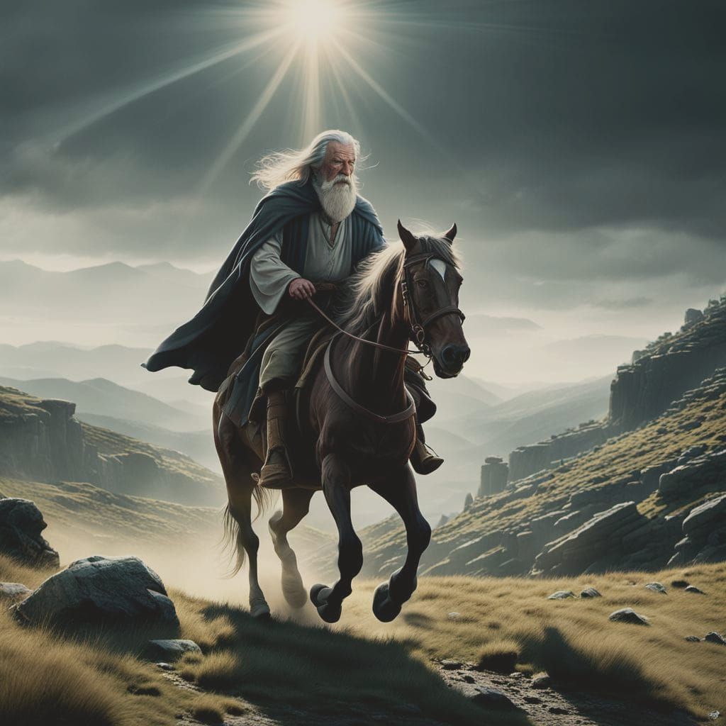 Bleak Landscape: Gandalf's Hasty Journey in Cinematic Lighti...