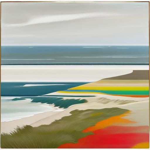 Abstract Beach Trail Inspired by Mondrian and Rothko