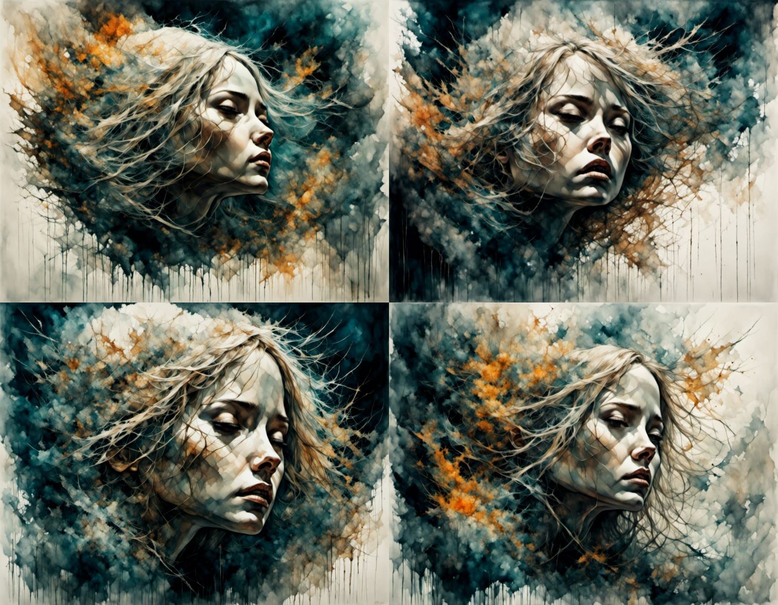 Frightened Woman Waking Up in Bed