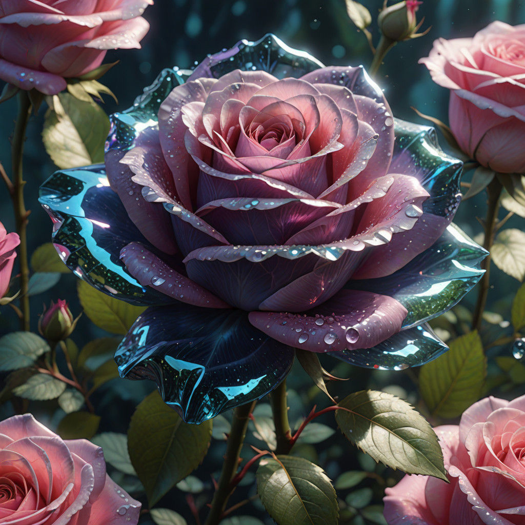 Delicate Rose Blooms in Enchanted Whimsy