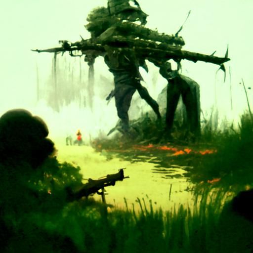 Sinister Vietnam War Scene by Rutkowski