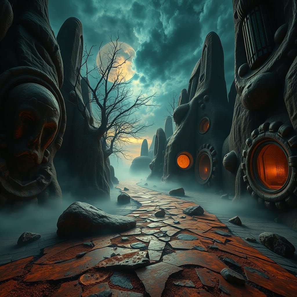 Dreamlike Surrealist Masterpiece in Vibrant HDR