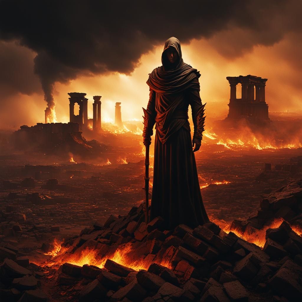 Infernal Figure Emerges from Scorched Earth