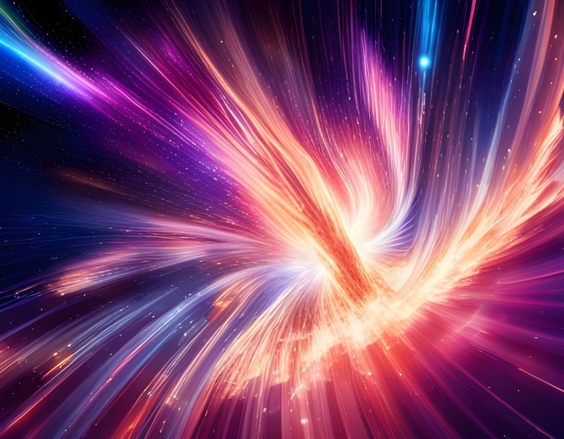 Cosmic Big Bang Creation in Mixed Media Style