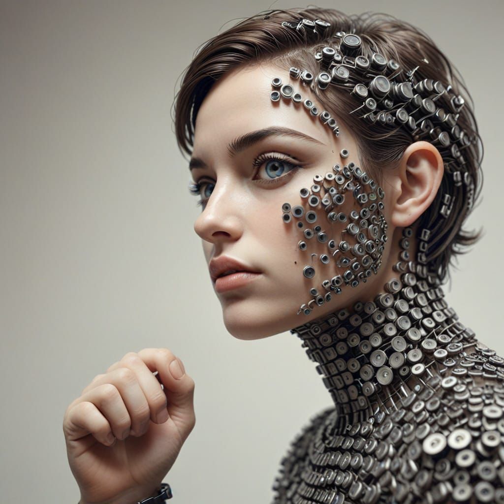 Typewriter Key Portrait of a Person