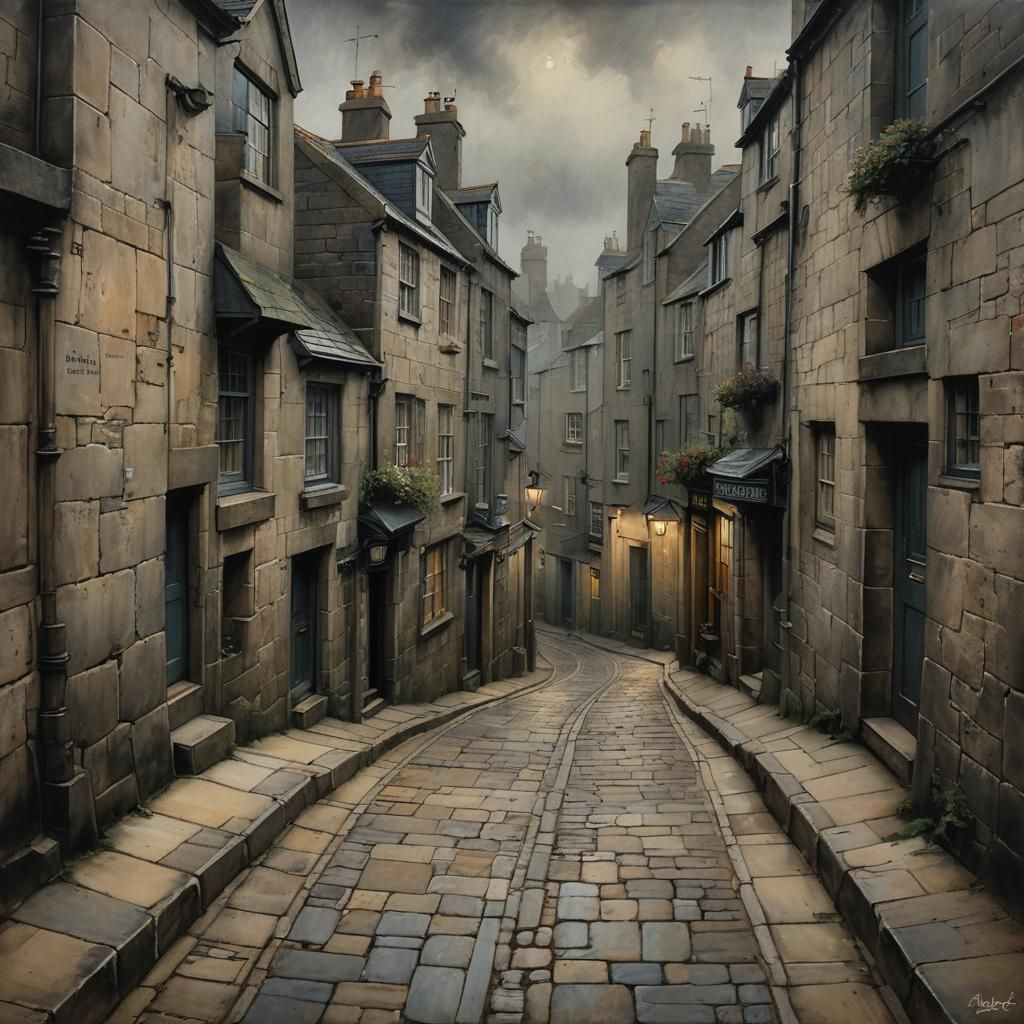 Cornish Coast Alleyway with Ethereal Atmosphere