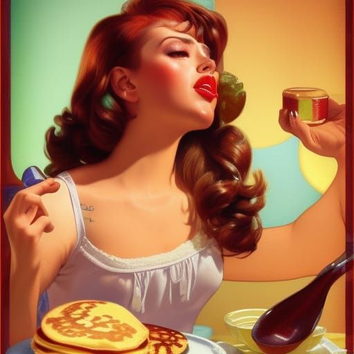 Vintage Pinup Girl Adorns a Hyper-Realistic Retro American B...