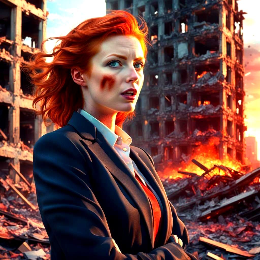 Powerful Redhead Businesswoman Portrait