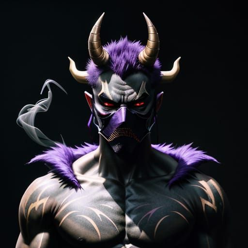 Dark Kabuki Spirit in Epic Cinematic Scene