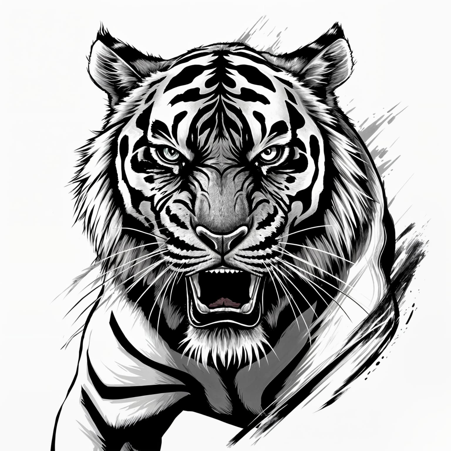 Majestic Bengal Tiger in Dynamic Vector Art