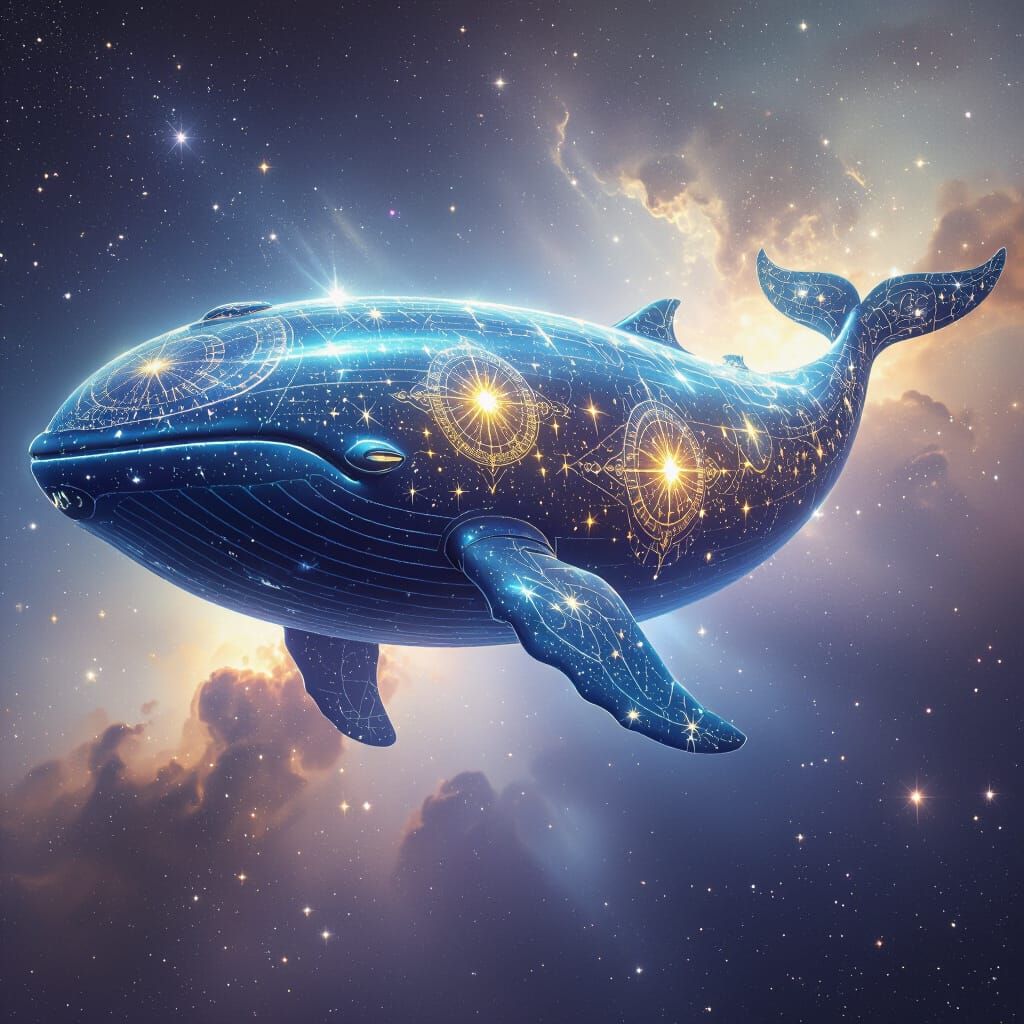 Whale Spaceship: Cosmic Fantasy Art