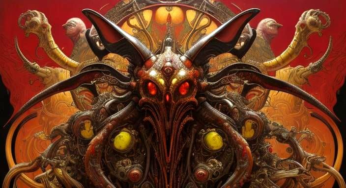 Surreal Rabbit's Twisted Road to Oz in Art Nouveau