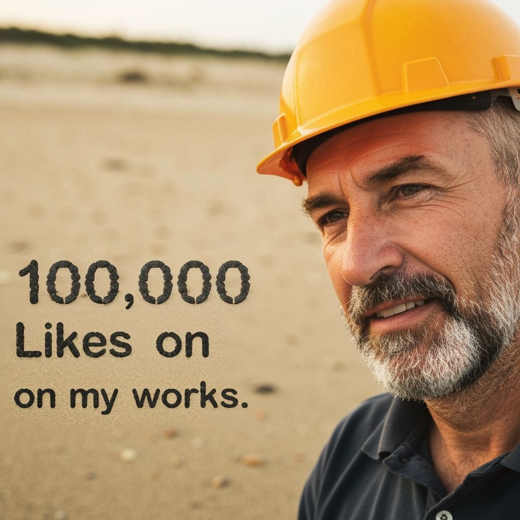 Happy Geologist Celebrates 100,000 Likes on Sandy Beach
