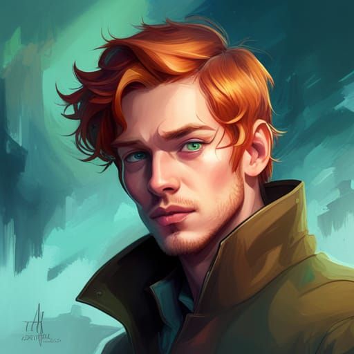 Detailed Portrait of a Ginger Boy, Artstation Style