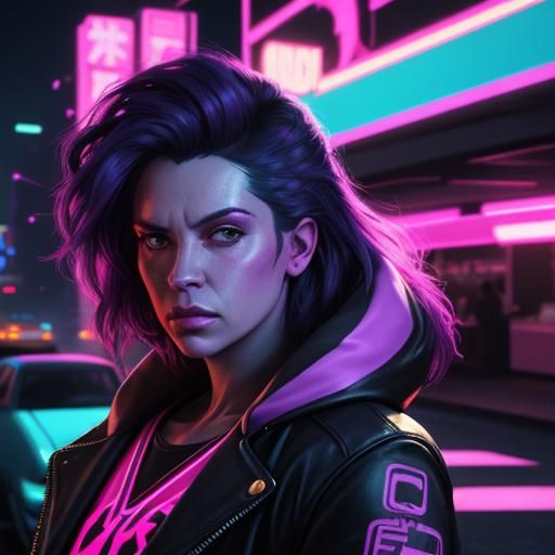 Vice City: Neon Miami Portrait in Synthwave Style