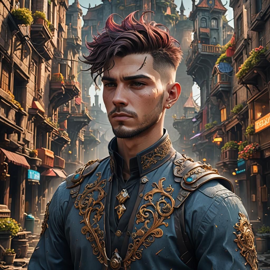 Detailed Matte Painting of Fade Haircut