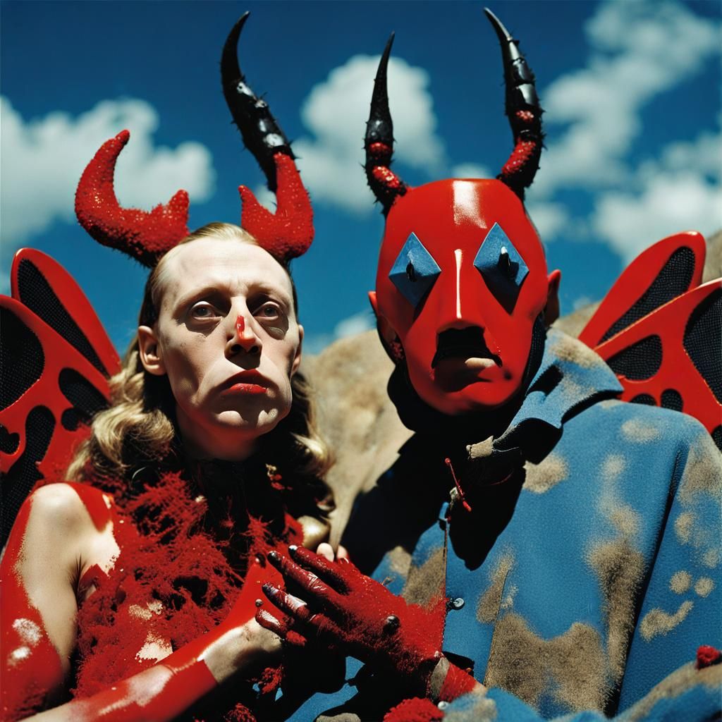 Surreal Insect Individual in Abstract Expressionism