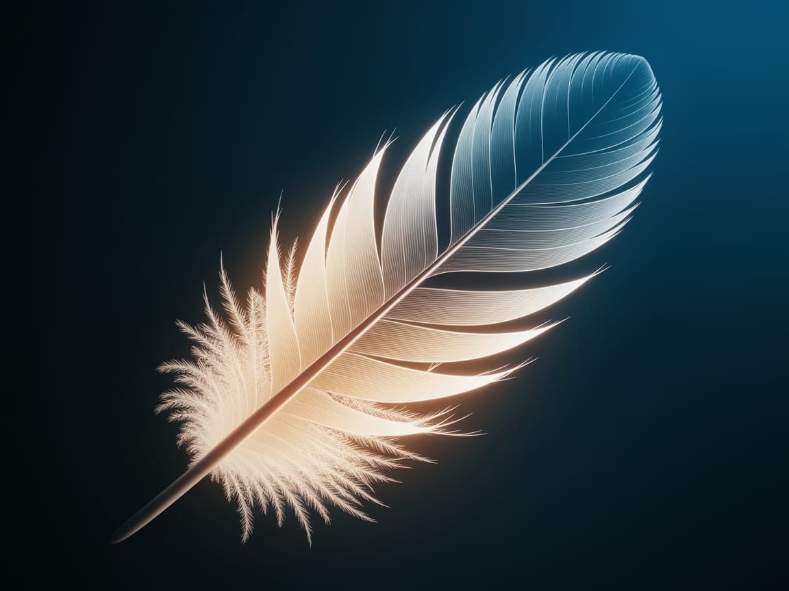 Ethereal Glow of a Delicate Feather