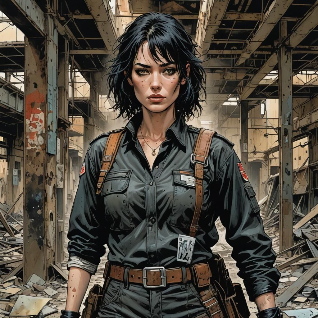 Post-Apocalyptic Scout in Bande Dessinée Style