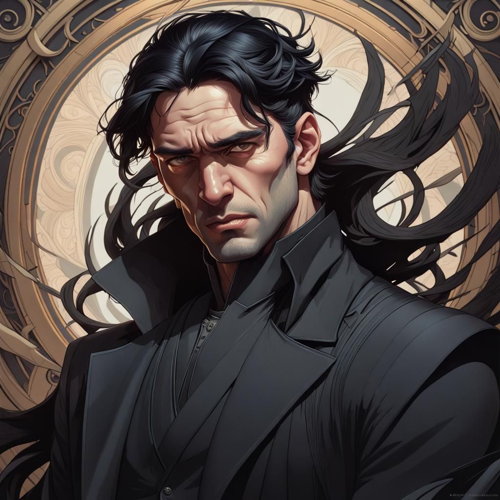 Dramatic Portrait of a Man with God Complex