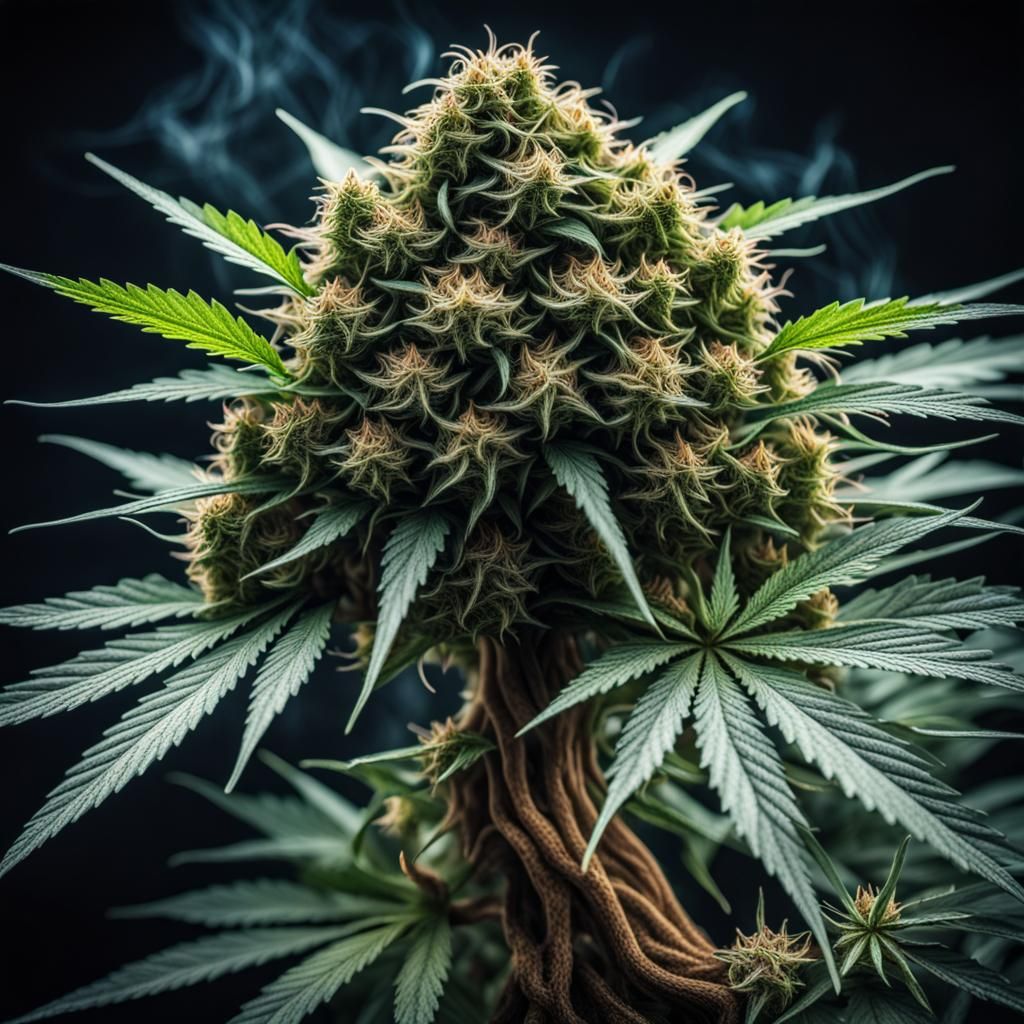 Mystical Cannabis Tree of Life in HDR