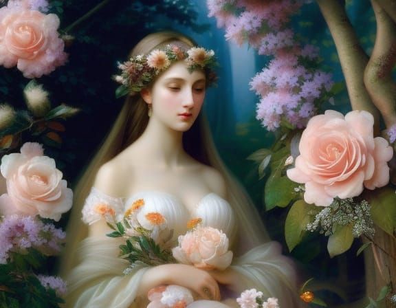 Eve in Eden: Ethereal Portrait Painting