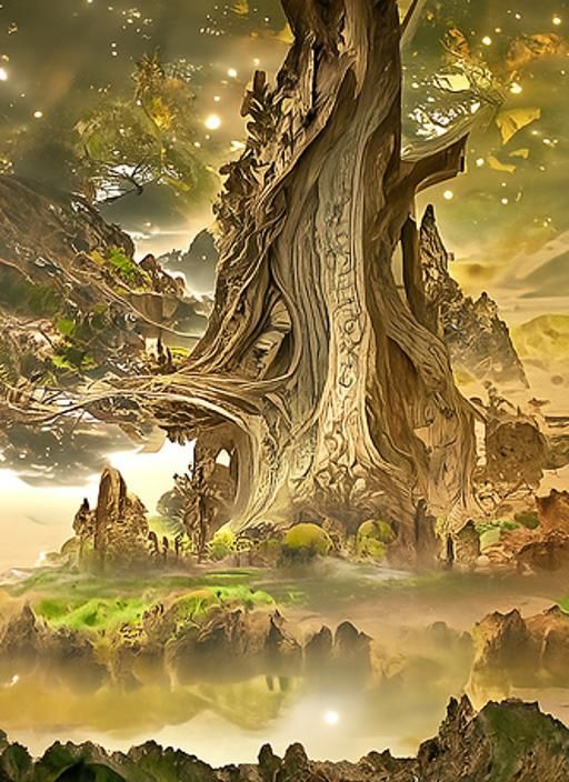 Yggdrasil: Norse World Tree in Fantasy Art Style