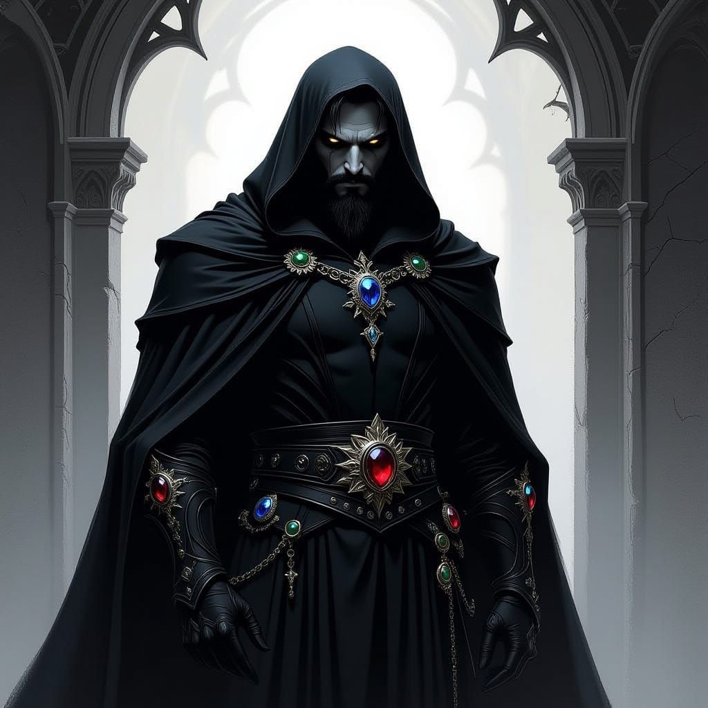 Imposing Hades in Dark Fantasy Art Style