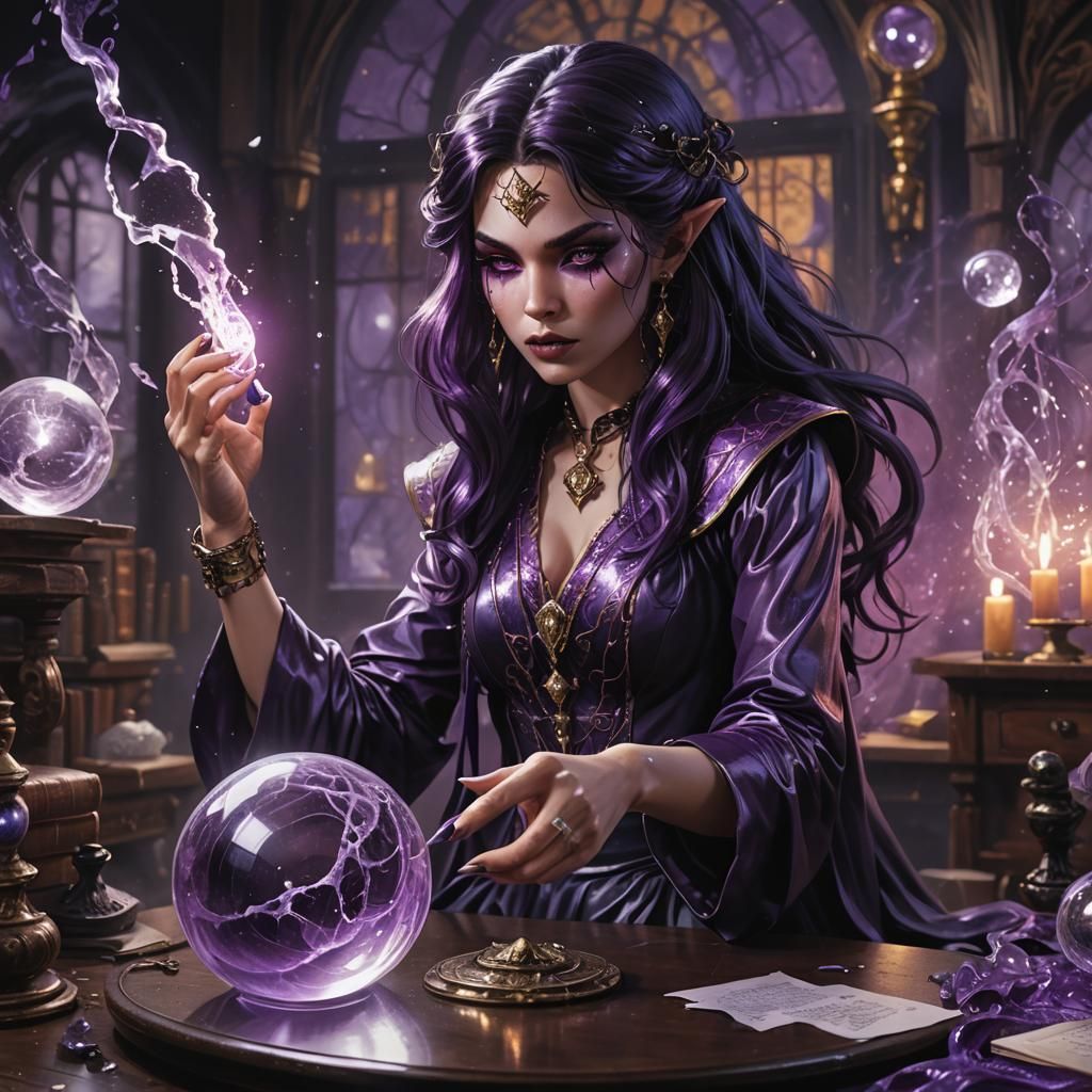 Enchantress Casting a Spell in 3D Anime Art