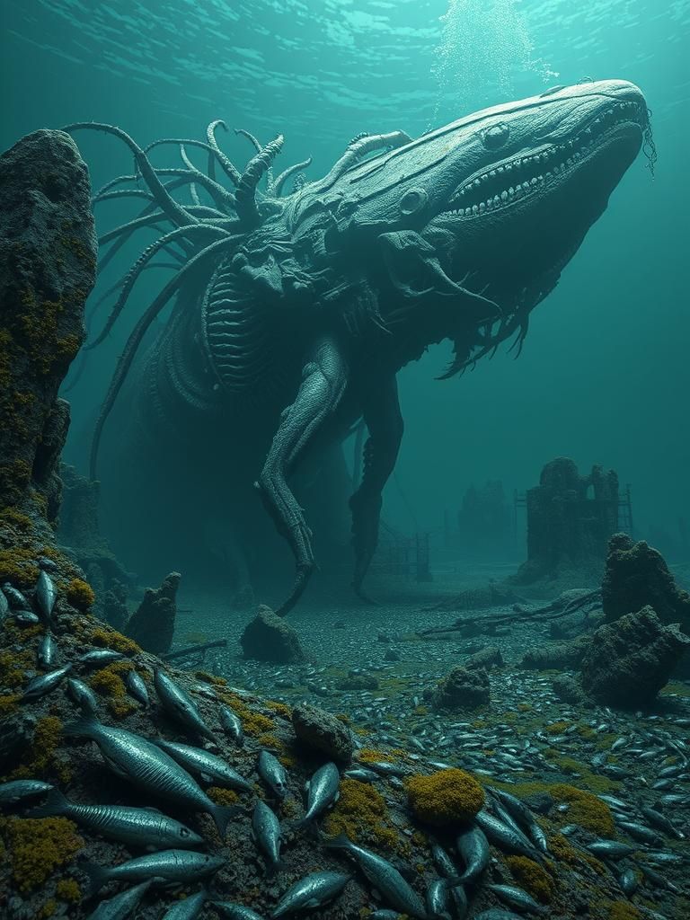 Colossal Undead Leviathan Rises from Sunken City