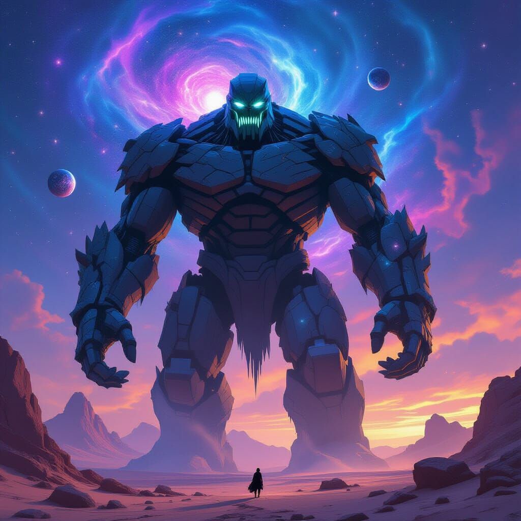 Ancient Stardust Golem Guards Crystal Planet