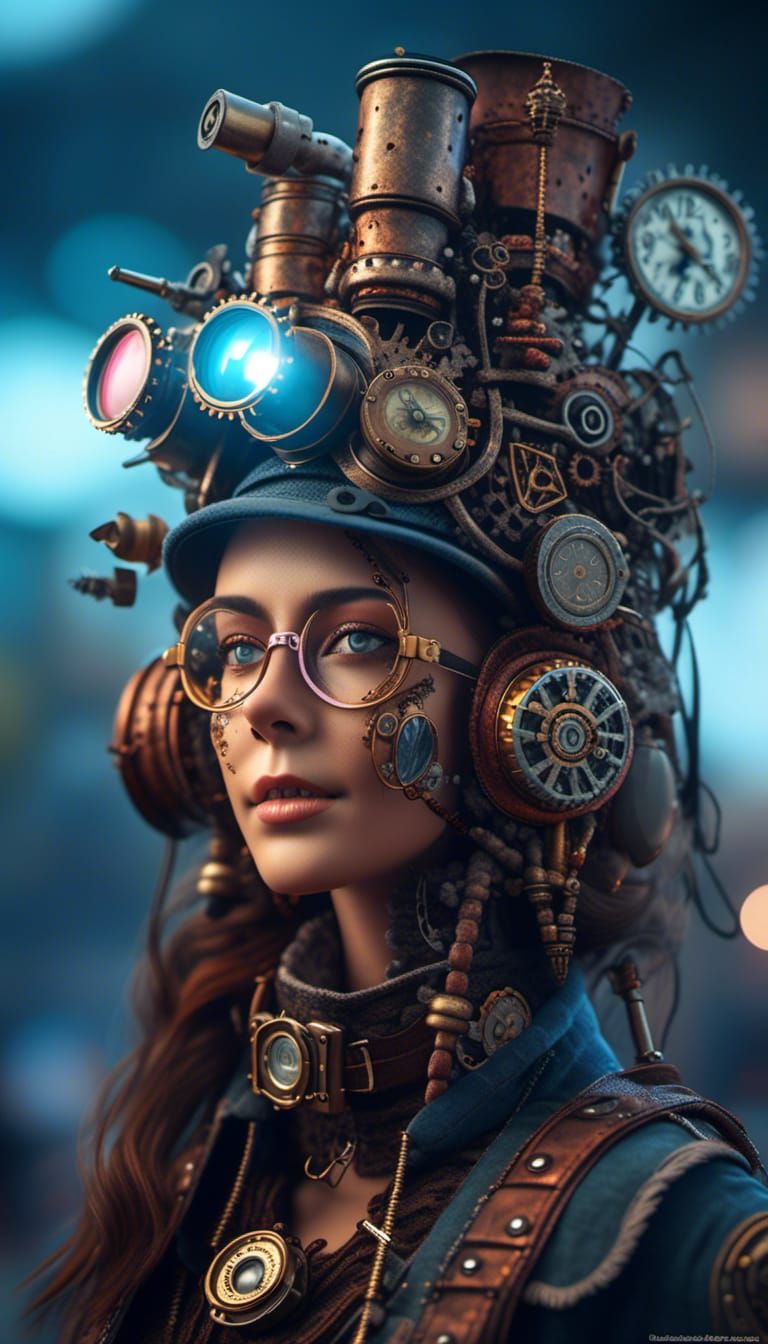 Steampunk Indiana Jones in Hyperreal Detail