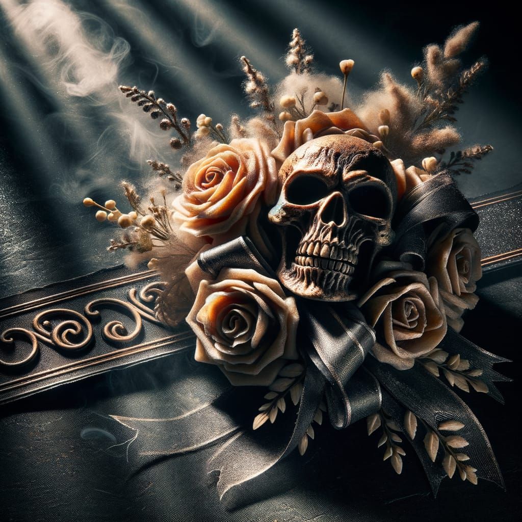 Zombie Prom Night Corsage with Skull Accent