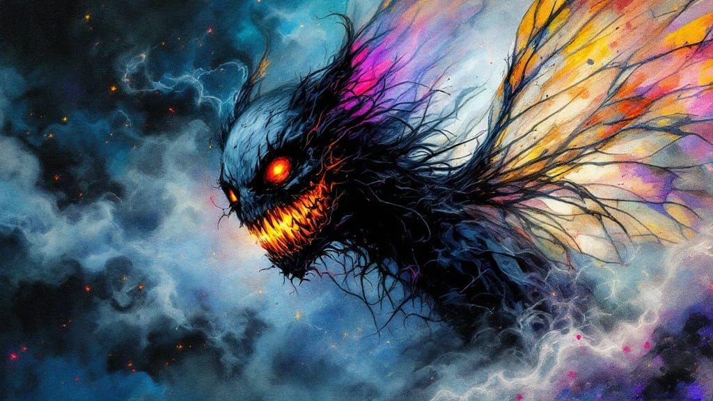 Ethereal Dark Fairy in Dreamlike Surreal Landscape