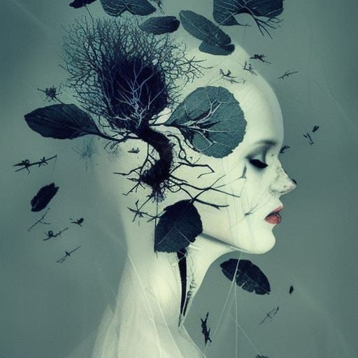 Radiographic Bride Portrait with Moss and Skulls