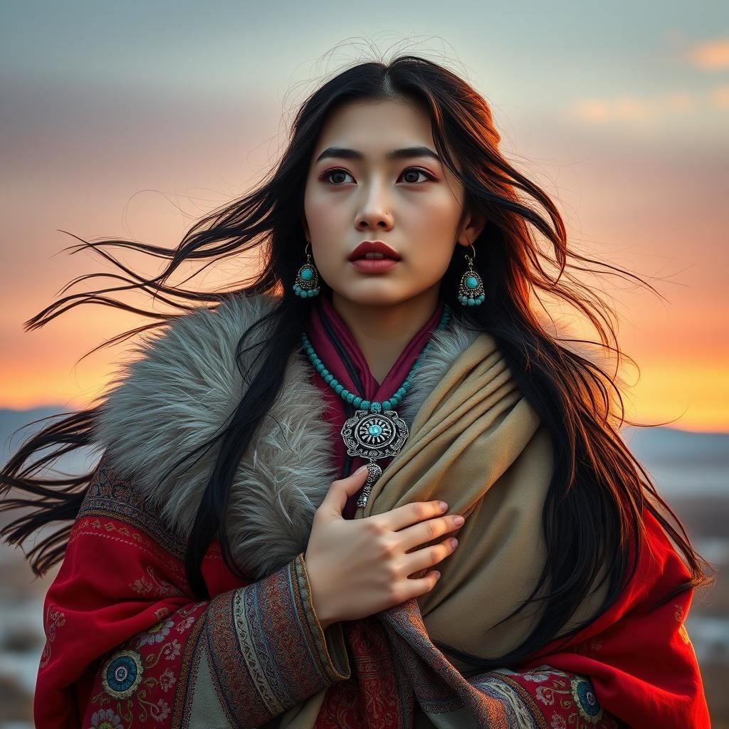 A young Mongolian woman.